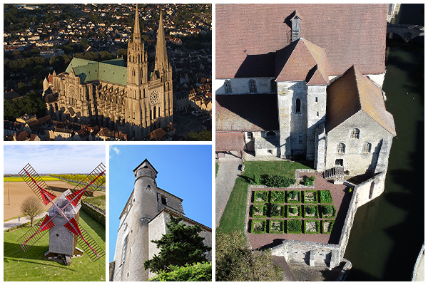 image aérienne par drone du patrimoine à Bonneval en Eure-et-Loir 28